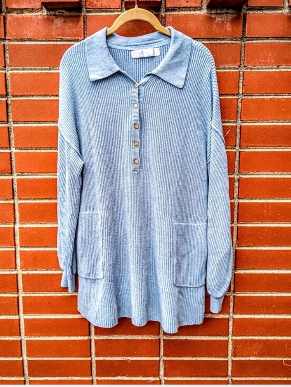 Free People Beach Linen/Cotton Rib Knit Oversized Sweater sz S